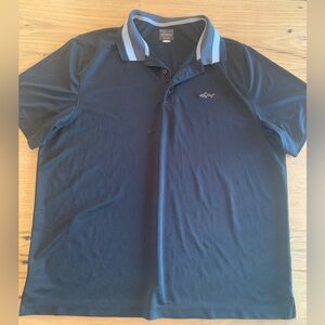 Greg Norman Play Dry Black Short Sleeve Golf‎ Polo Gray Collar Men’s XL Preloved
